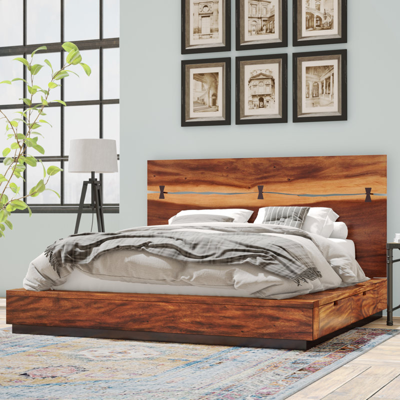 Union Rustic Abigai Storage Platform Bed Wayfair